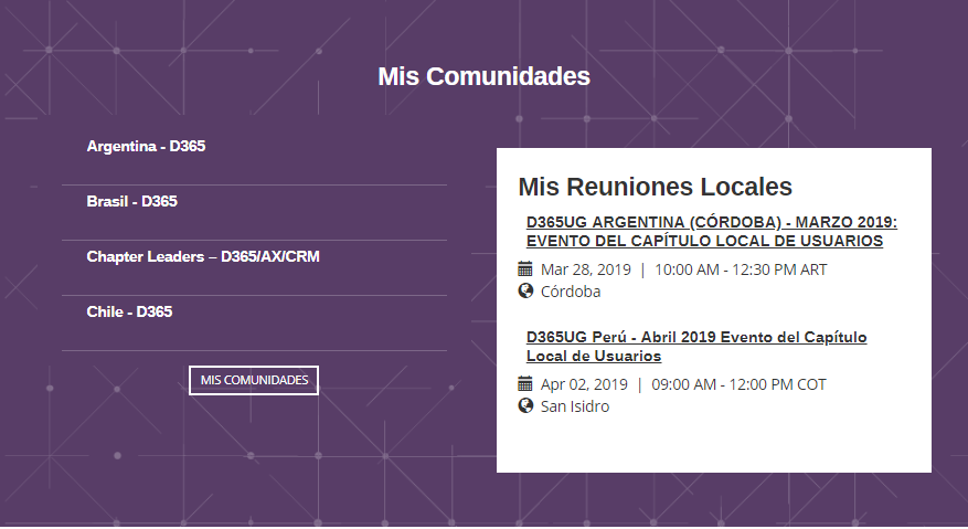 Mis Comunidades D365UG - Mis Comunidades