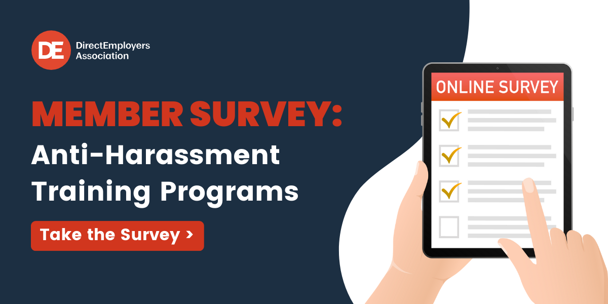 DE logo with hands holding a digital tablet that says 'Online Survey' on the screen