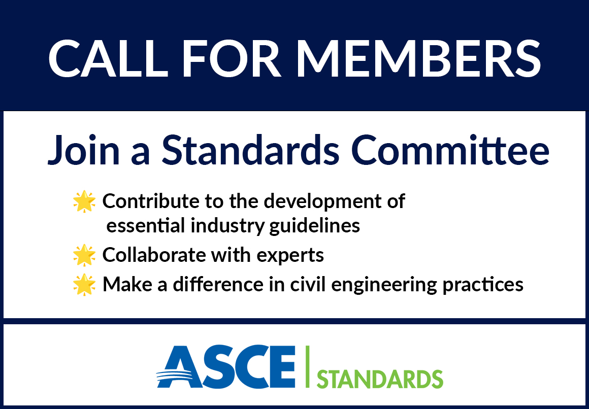 Call for Members in blue banner and Join a Standards committee below 