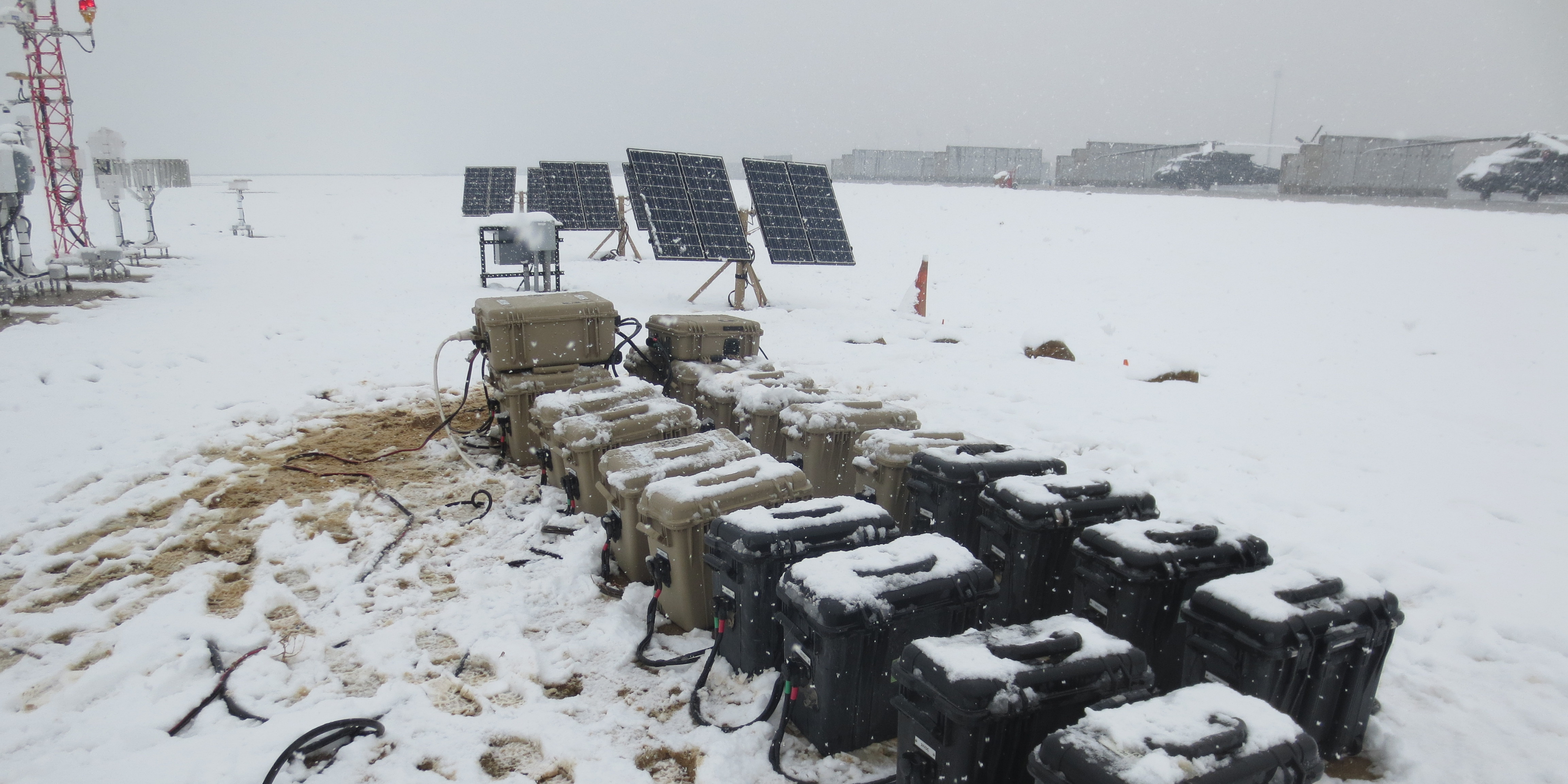 Solar panels during the winter.