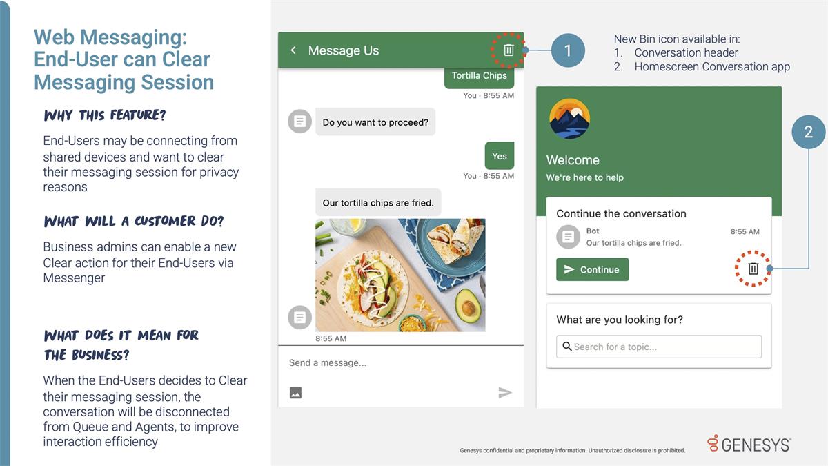 Web Messaging - End-User can Clear the Conversation | Genesys Cloud CX -  Beta HQ