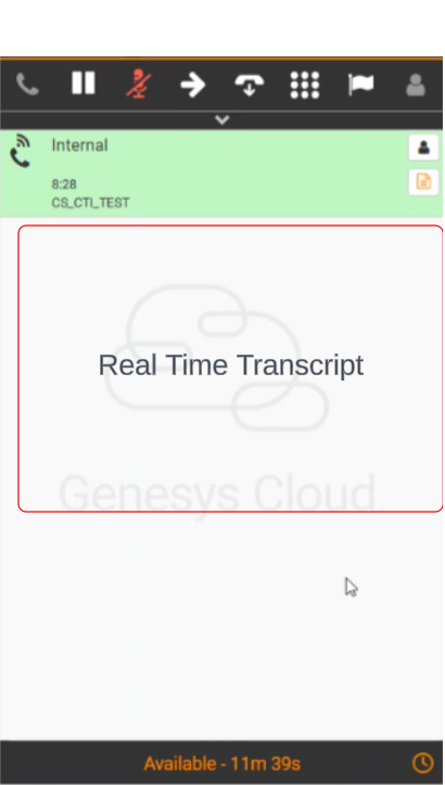 Real Time Transcript inside Embededable Framework | Genesys Cloud - Main