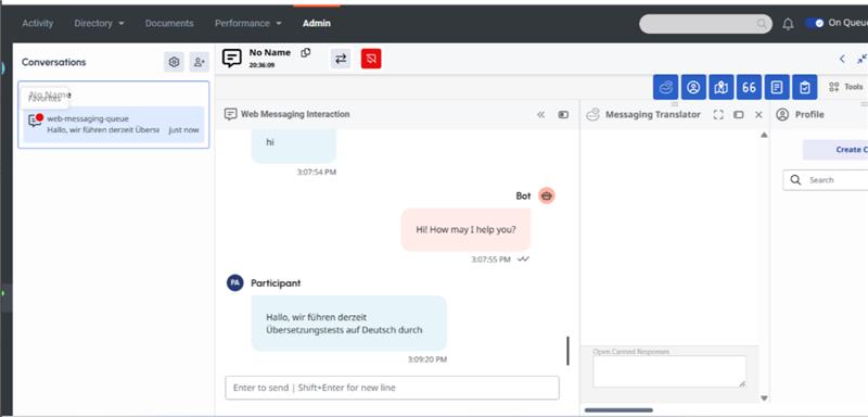 We can see translate interaction widget but doesn't translating. 