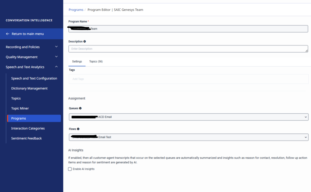 STA Program Config - Email