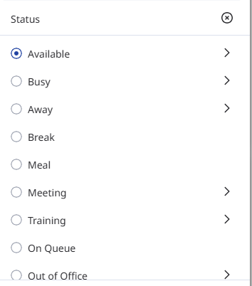 My Profile Change Status Page