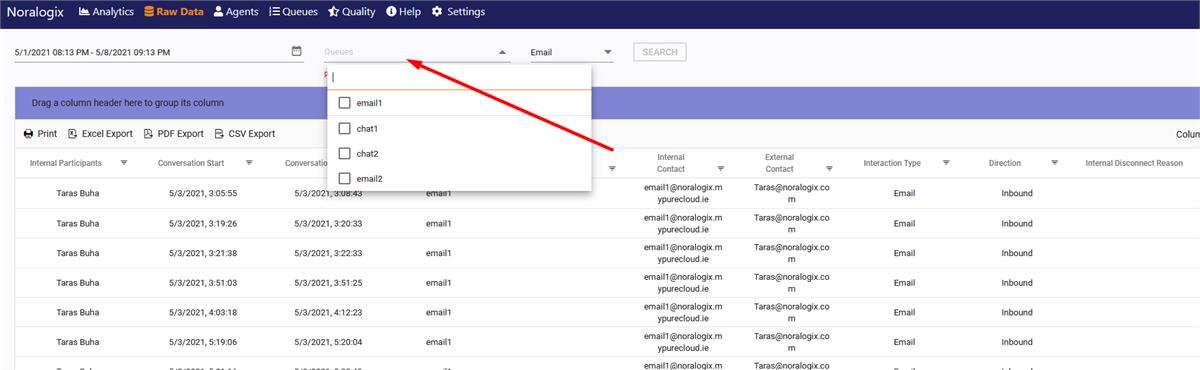 Interaction Details by Queue/ Workgroup | Genesys Cloud - Main