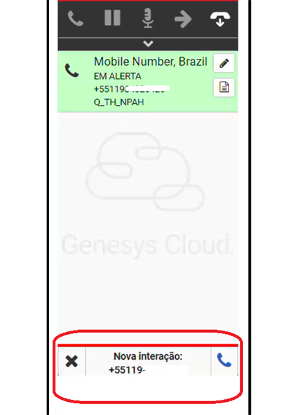 the embeddable shows this alert message before answering the inbound call