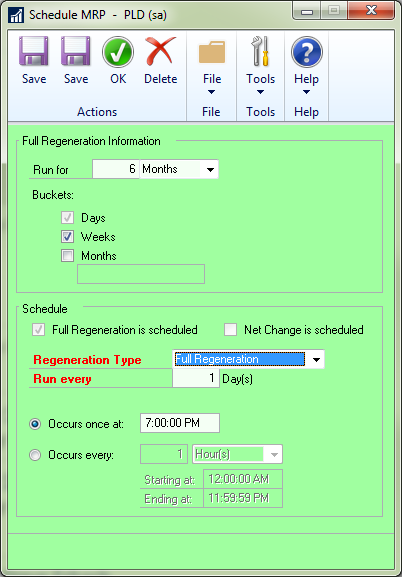 Schedule Screen