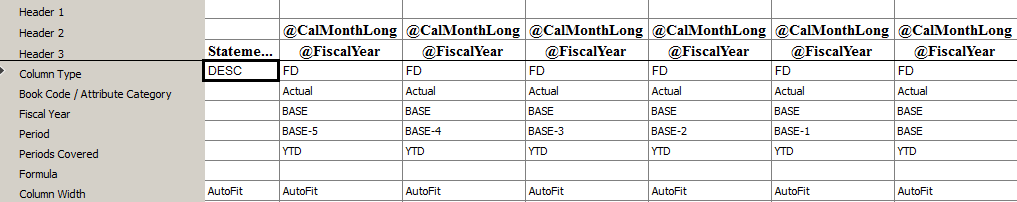 management reporter showing net change or only bb in bal ytd balance sheet