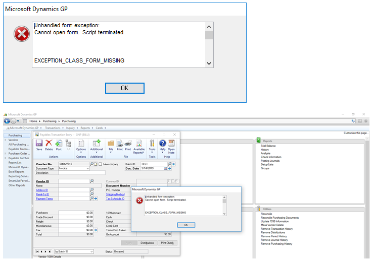 Exception Error Exception Error