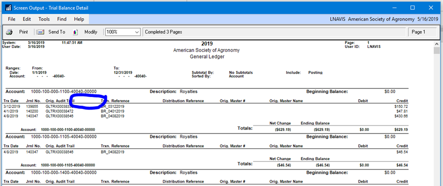 Trial Balance Report Trial Balance Report