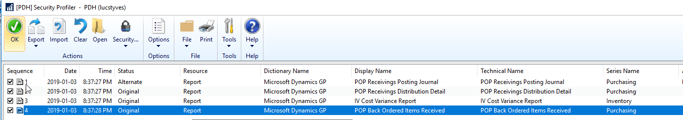 Security profiler Security profiler while receiving