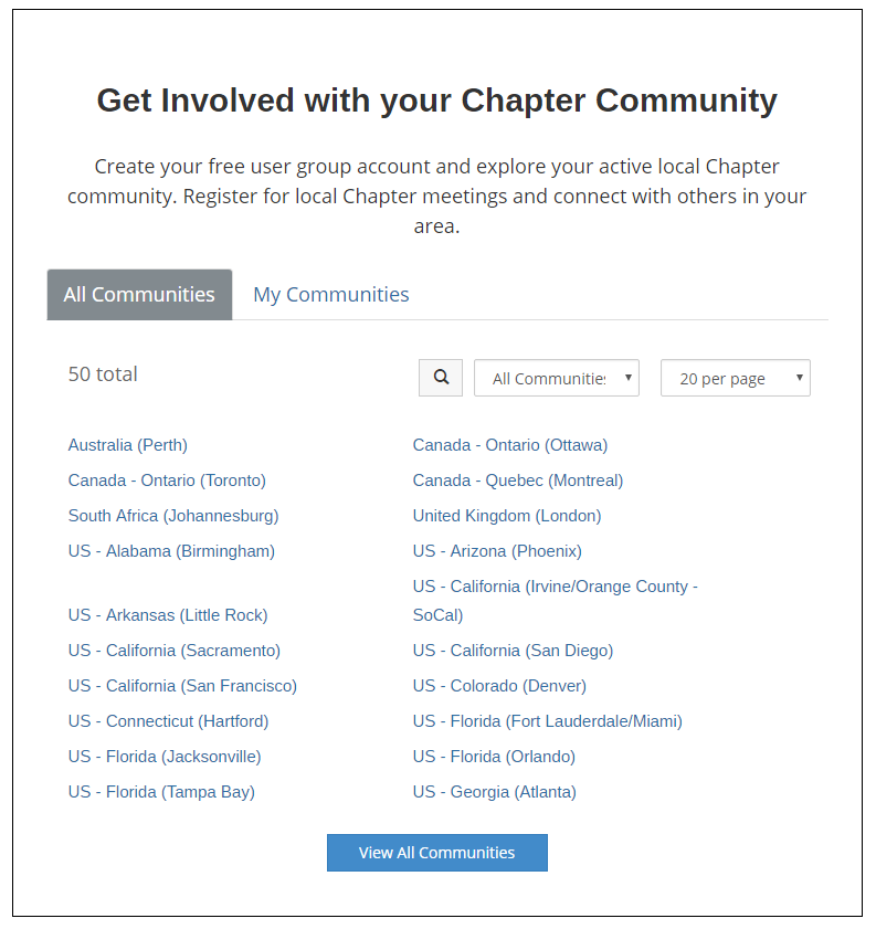 Find a Chapter Community