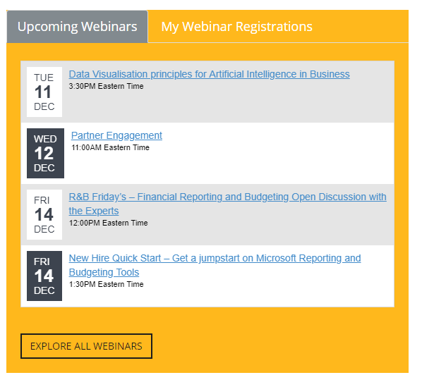 New Upcoming Webinars
