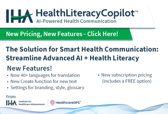 IHA Health Literacy CoPilot AI-Assisted Document Assessment