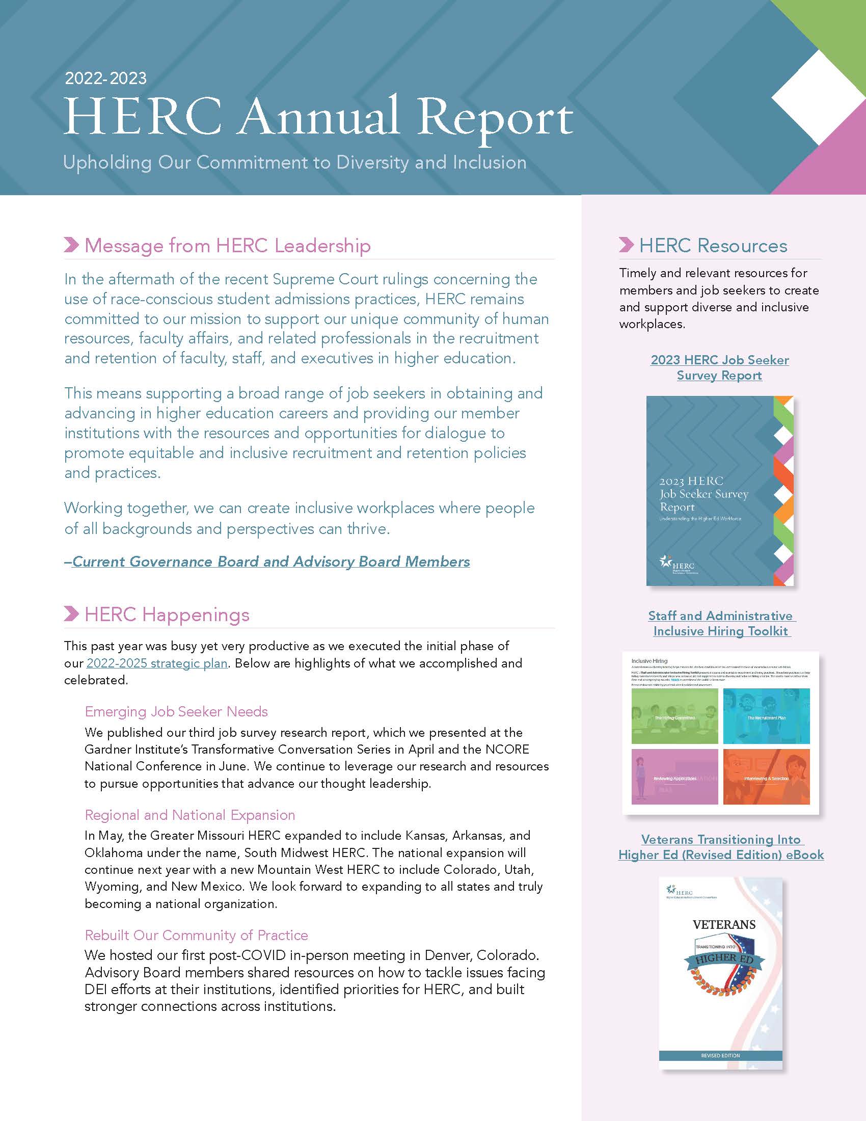 HERC's 2022-23 Annual Report