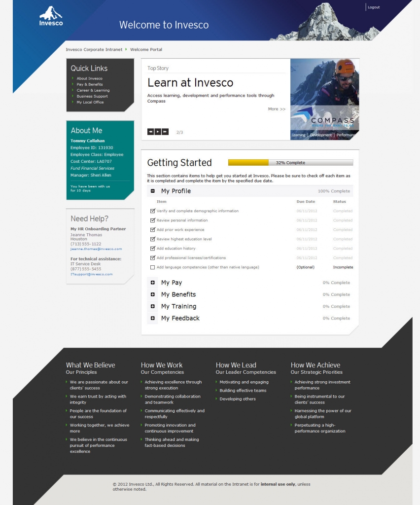 Onboarding user experience