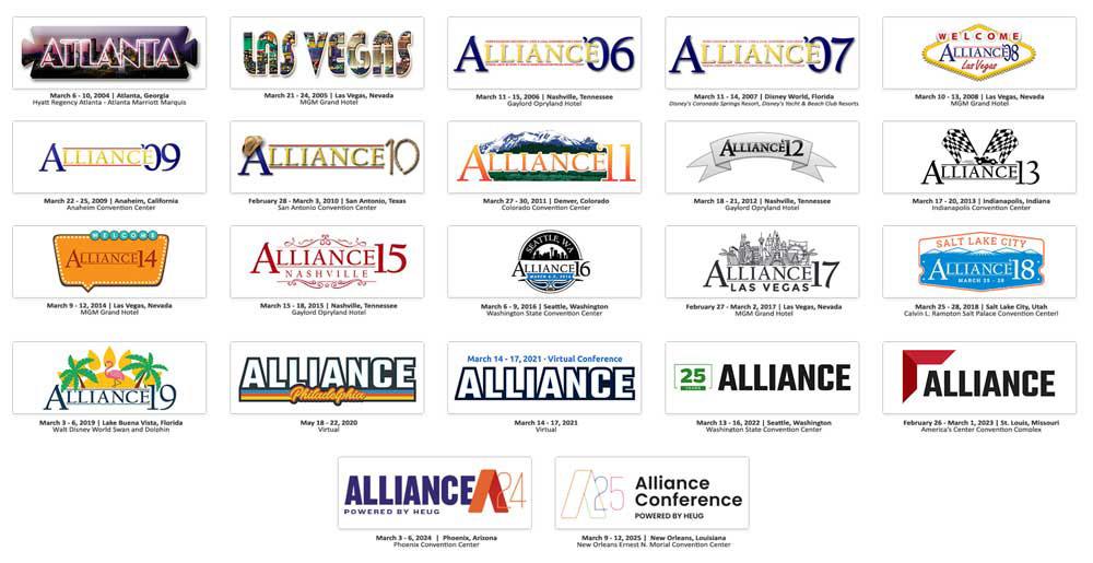 Alliance conference logos from 2004 through 2025