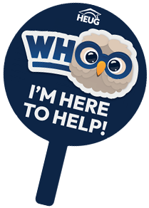I'm Here to Help Whoo Handheld Sign