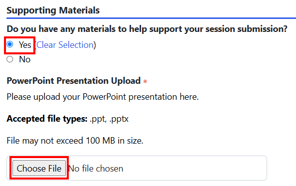 Instructions Add Supporting Materials