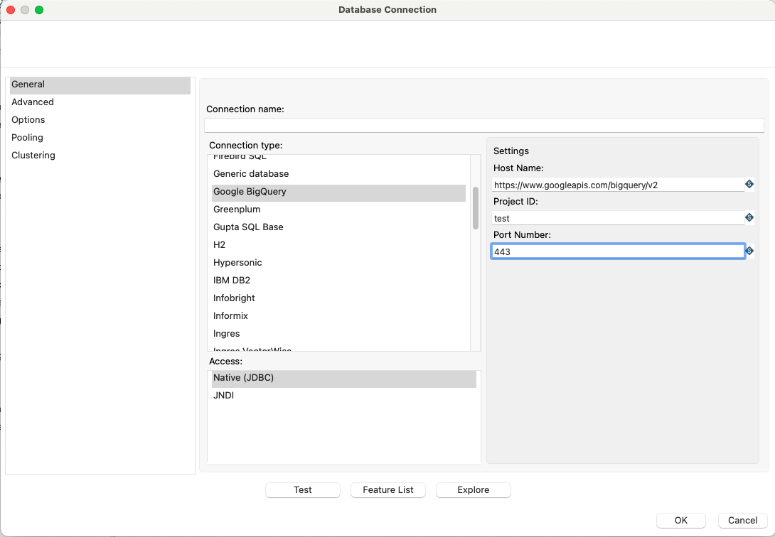 Explore feature under Google Big Query is not working in Pentaho Data ...