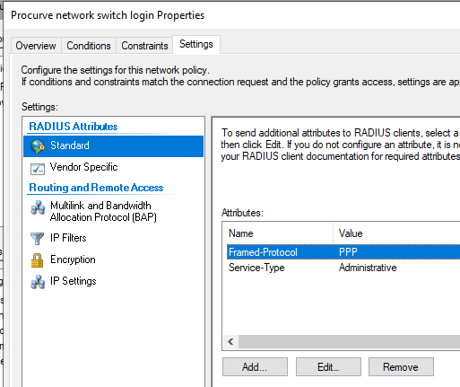 Radius Authentication via NPS for Aruba 2930 Switches (not in Aruba ...