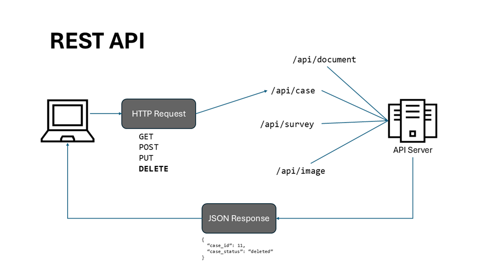 Fig. 1: A simple diagram demonstrating REST API functions
