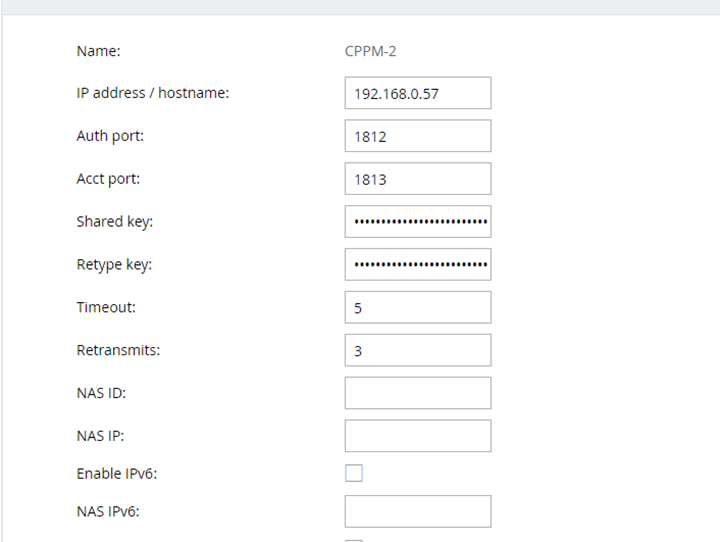 Using different Clearpass Subscribers for different guest SSIDS Security