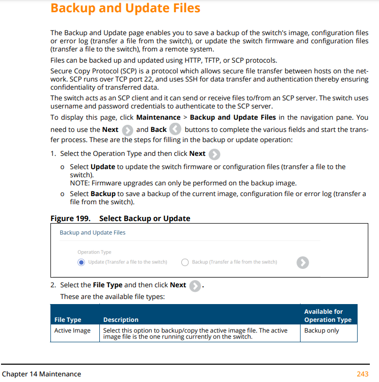 Backup Current config of Switch Aruba Instant On 1930 48G Network