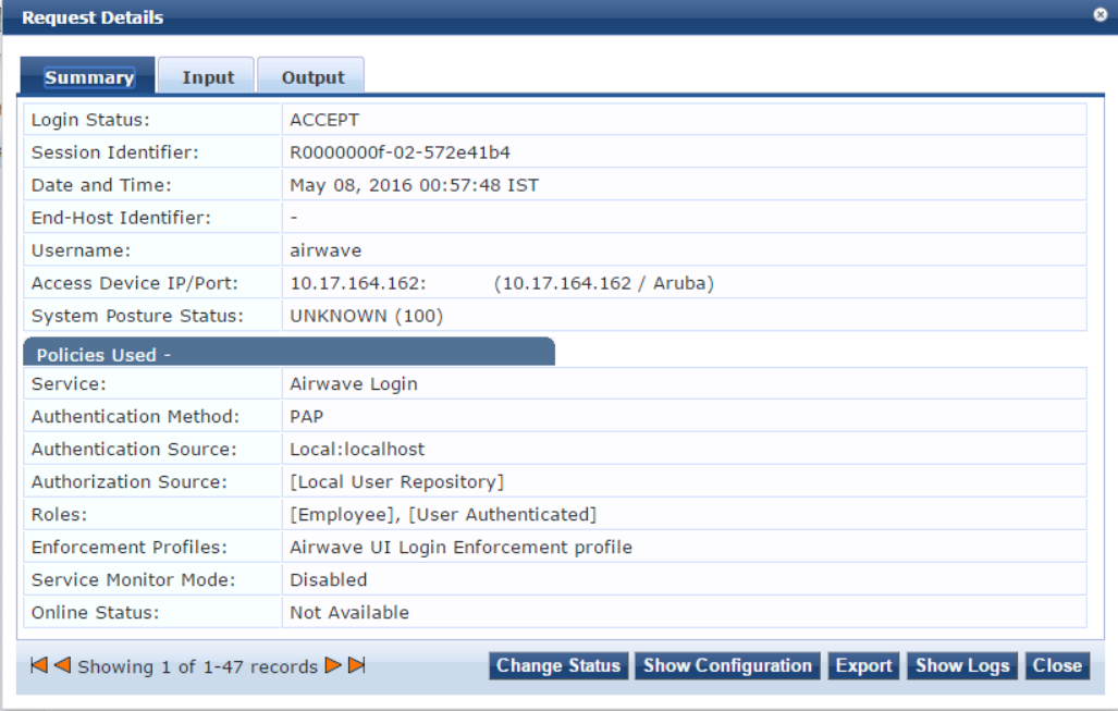 How to configure management login in Airwave with CPPM as RADIUS server
