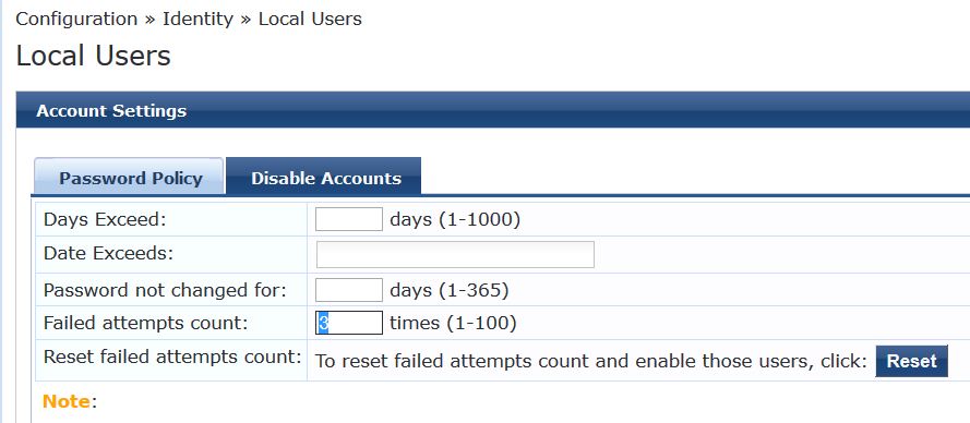Disabling admin and local users if they exceed the number of failed ...
