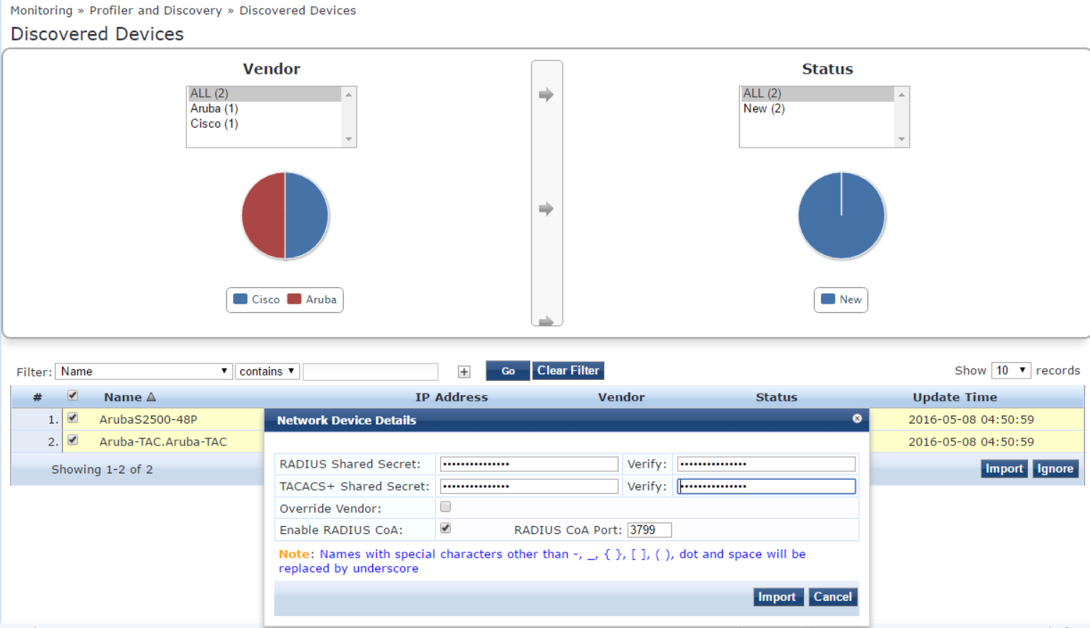 How to auto discover NAS devices in the network with Network Discovery feature in CPPM?