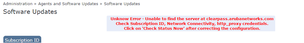Unable to download the upgrade patch from Clearpass node