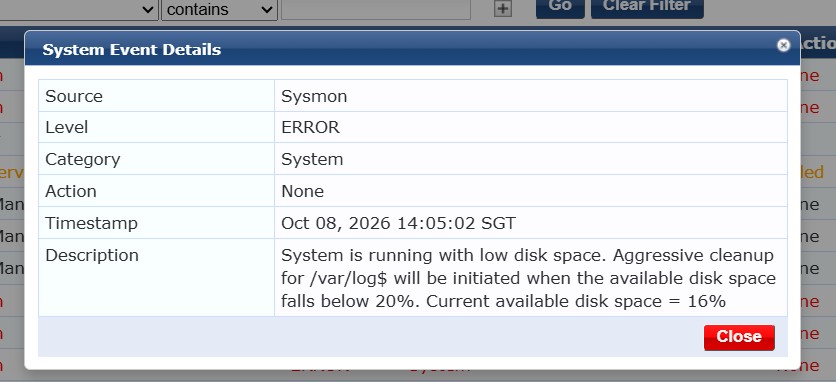 disk space