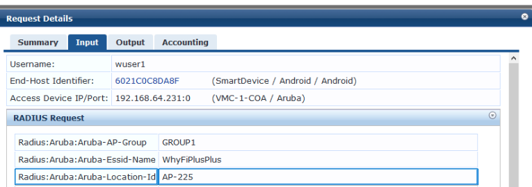 send from ClearPass to Syslog AccessTracker location ID | Security