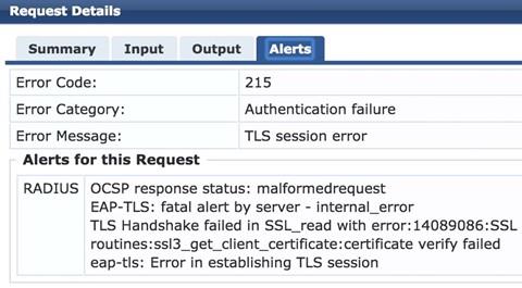 Aruba ClearPass Error – Authentication failure due to OCSP server error    