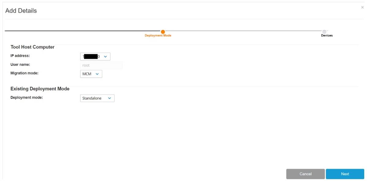 choose the migration and deployment mode