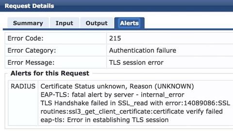Aruba ClearPass Error – Authentication failure due to OCSP server