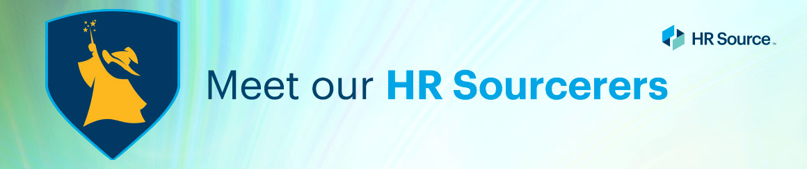 Meeet our HR Sourcerers with Sourcerer logo and HR Source logo 