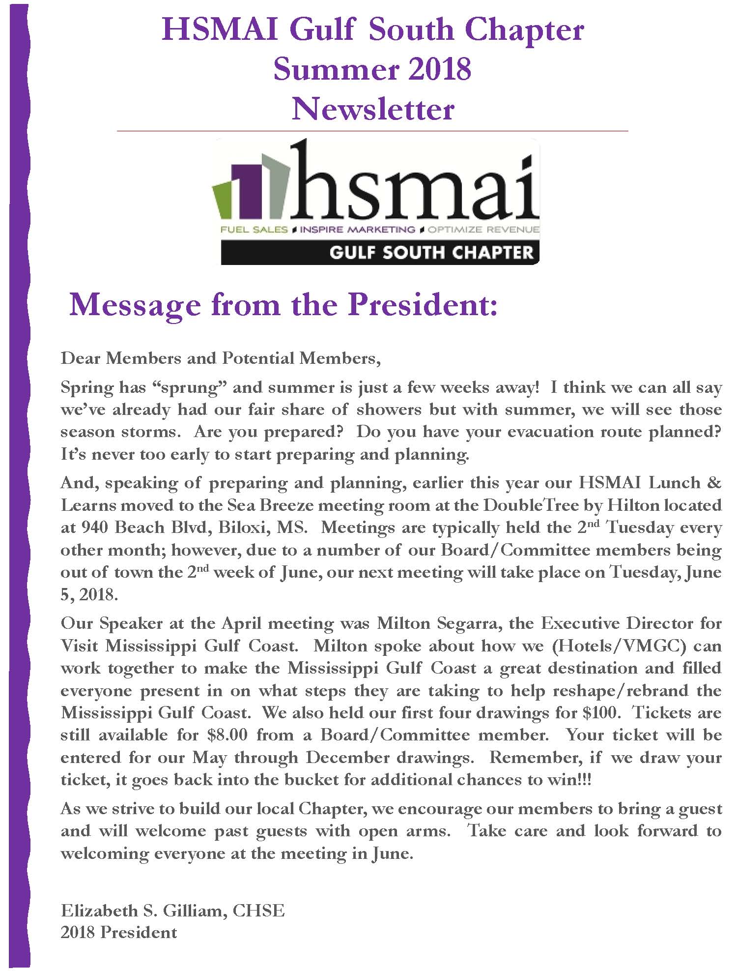 2018 Summer Newsletter
