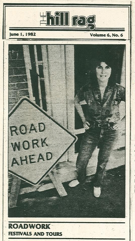 Photo of Liberated sign 'Roadword' in the Hill Rag