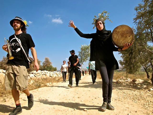 Fidaa Ataya, coordinator of Jenin’s Freedom Theatre, before she is wounded by Israeli troops.