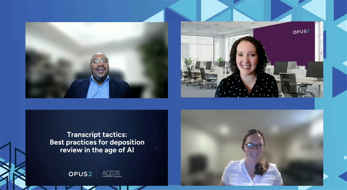 Speakers at ACEDS webinar: Transcript Tactics