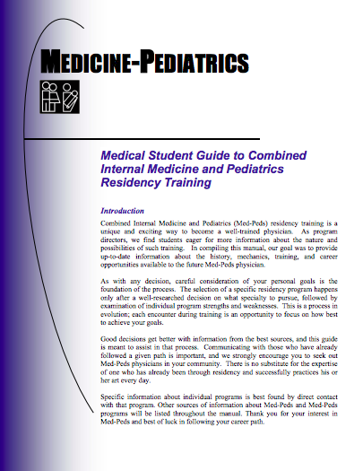 Student Guide to Medicine-Pediatrics Residency Training Student Guide to Medicine-Pediatrics Residency Training