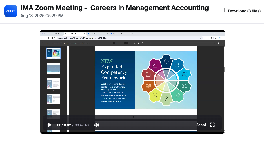 IMA Zoom Meeting - Careers in Management Accounting