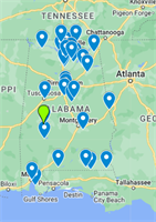 Origins of students from various cities across Alabama