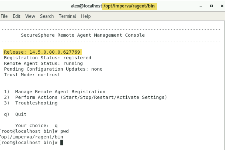 Agent version Imperva Cyber Community