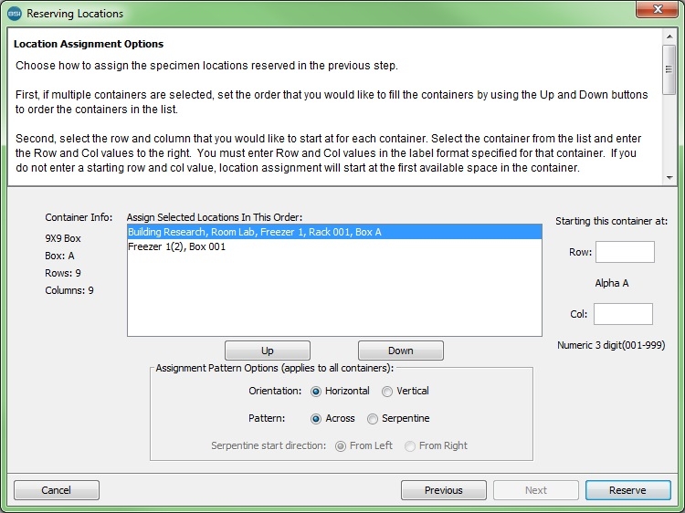 Location Assignment Options