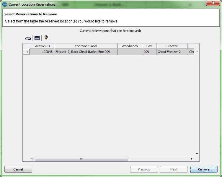 Select Locations to Remove